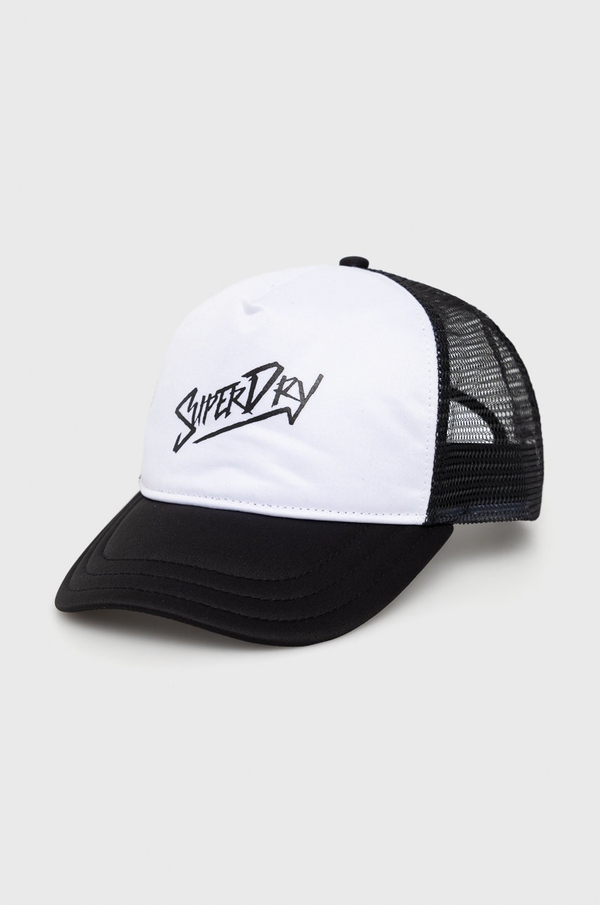 

Шапка Superdry в черно с принт, Черен