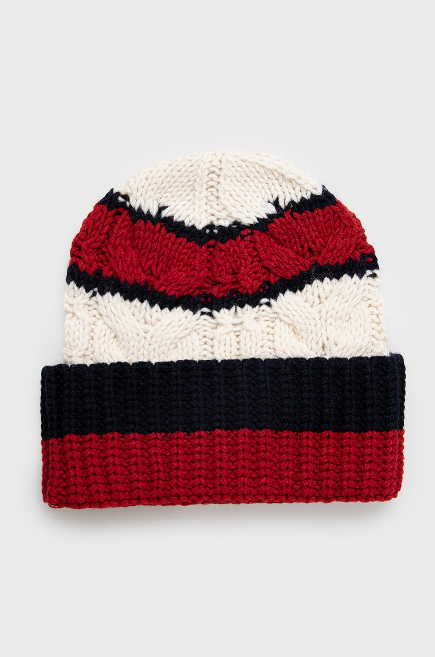 

Вълнена шапка Tommy Hilfiger от вълна, Многоцветен