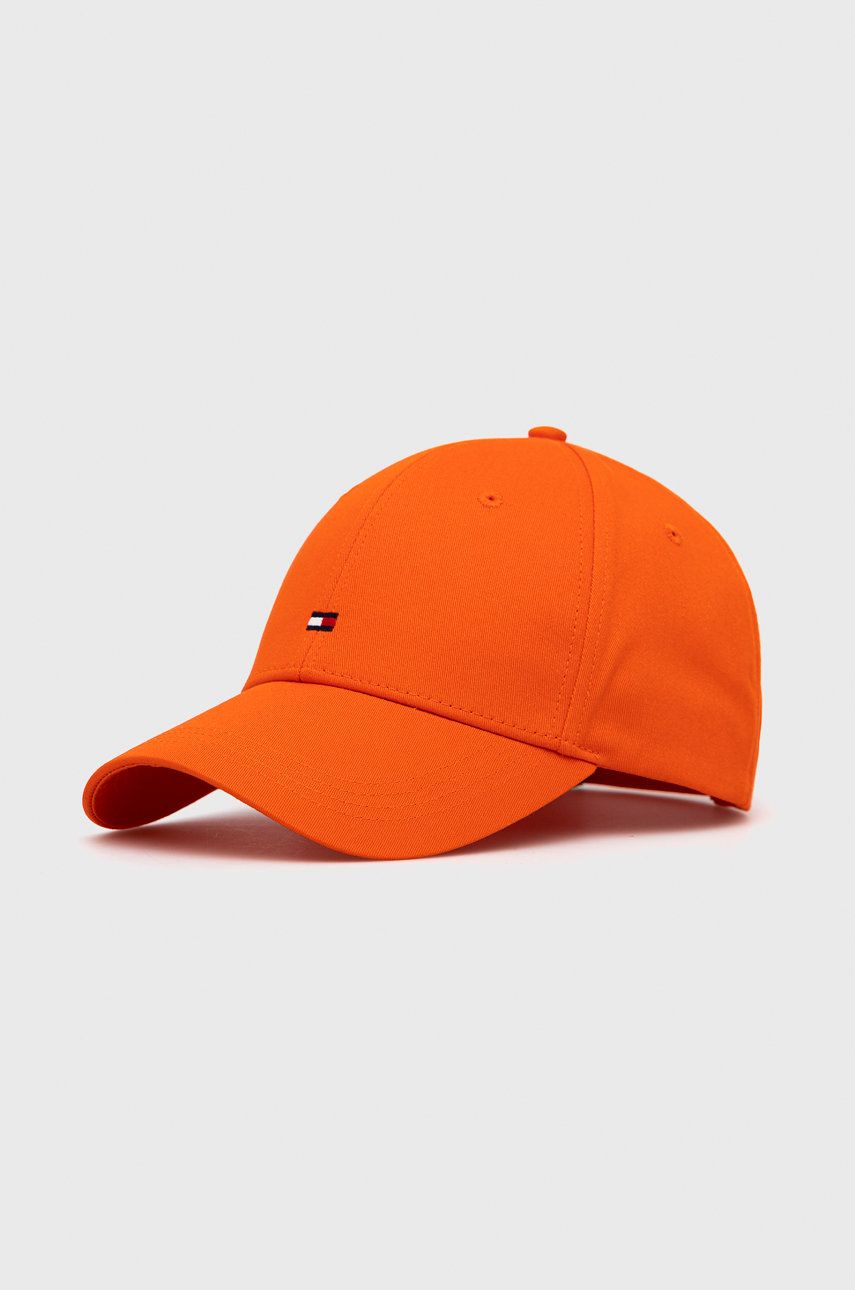 Tommy Hilfiger czapka kolor pomarańczowy gładka