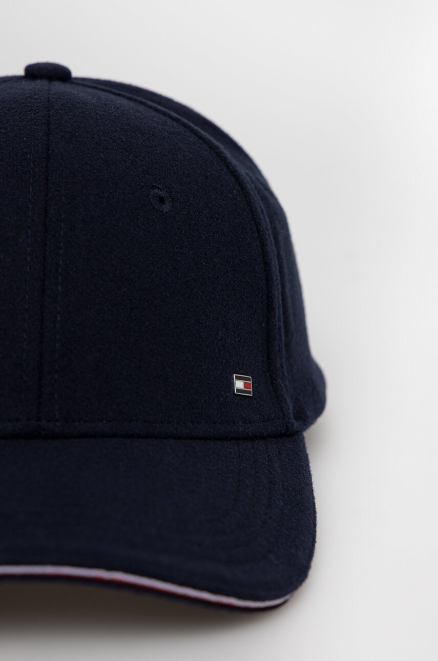 

Кепка з домішкою вовни Tommy Hilfiger колір синій однотонна