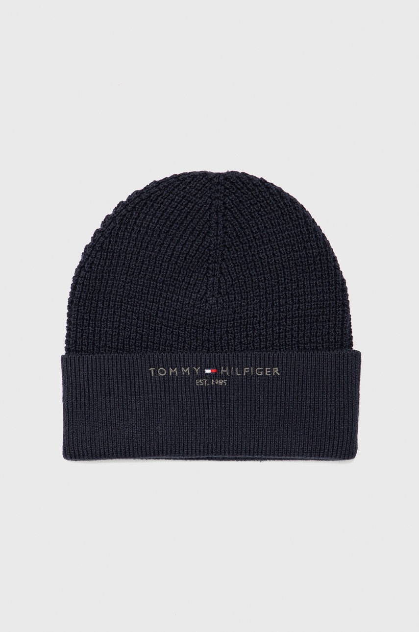 

Хлопковая шапка и шарф Tommy Hilfiger цвет синий