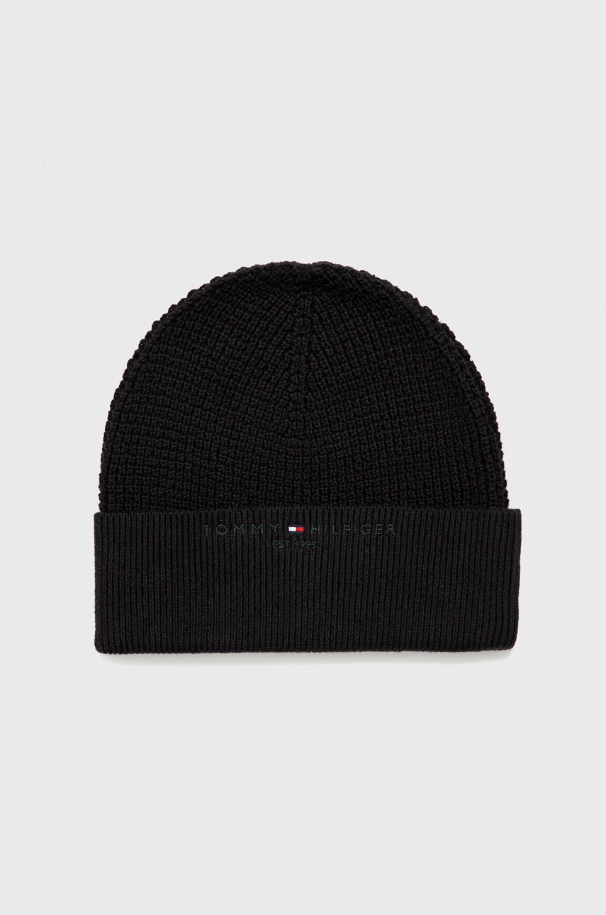 

Хлопковая шапка и шарф Tommy Hilfiger цвет чёрный