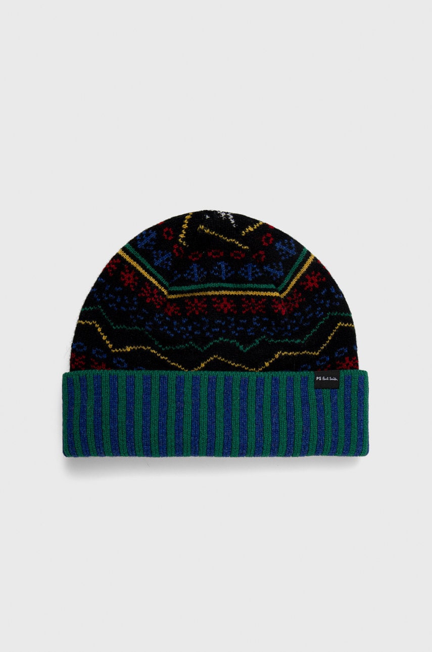 Ps paul smith caciula de lana de lana, din tricot gros