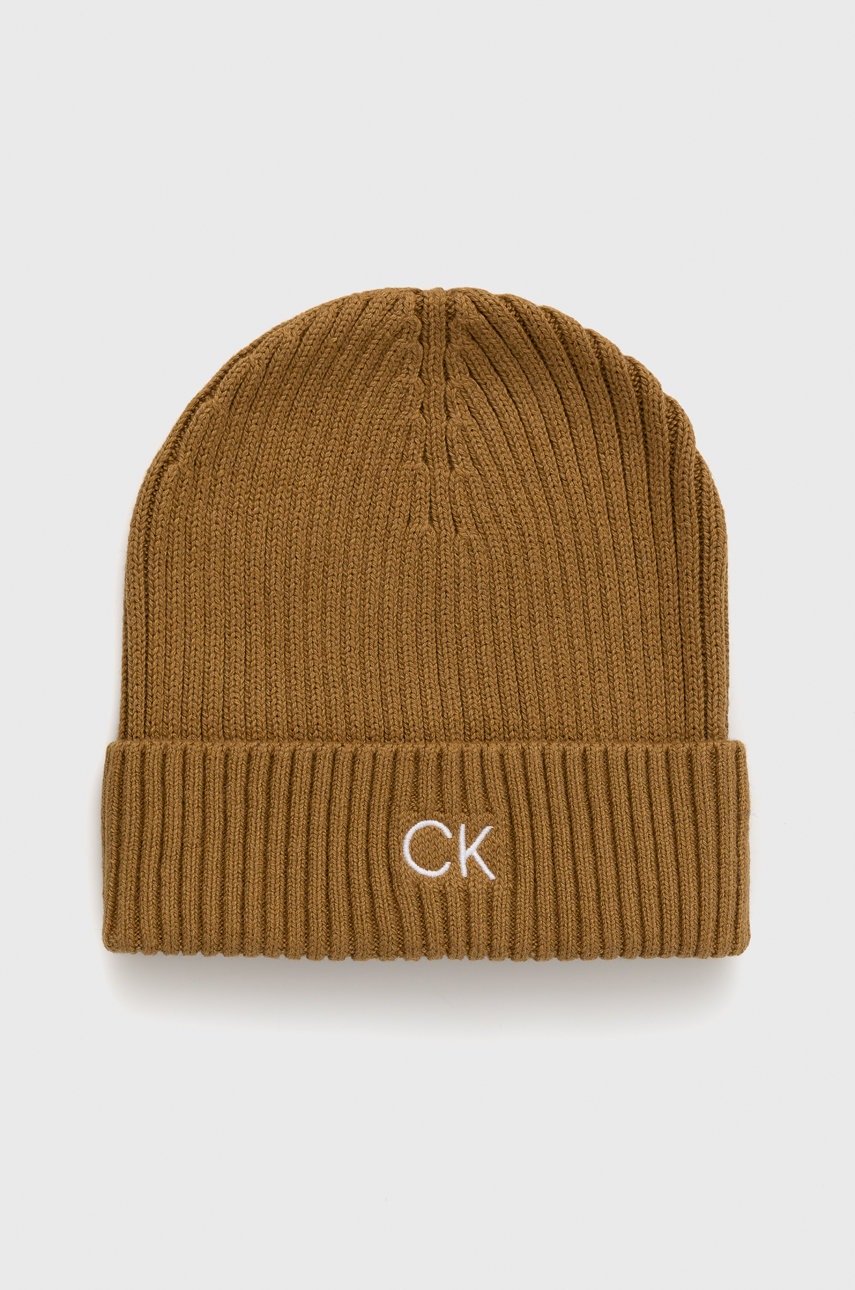 

Шапка с кашмир Calvin Klein в кафяво, Кафяв