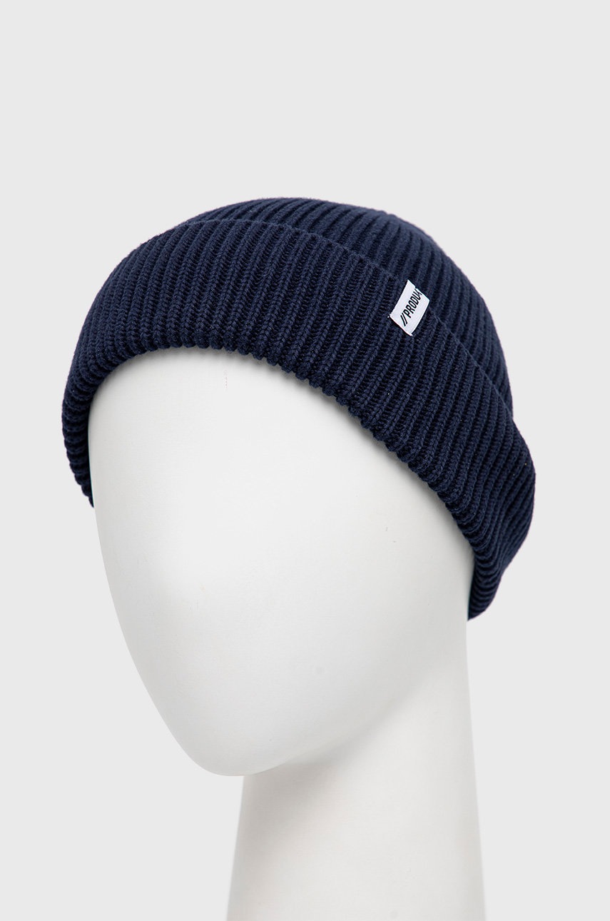 

Хлопковая шапка Produkt by Jack & Jones цвет синий из толстого трикотажа хлопковая