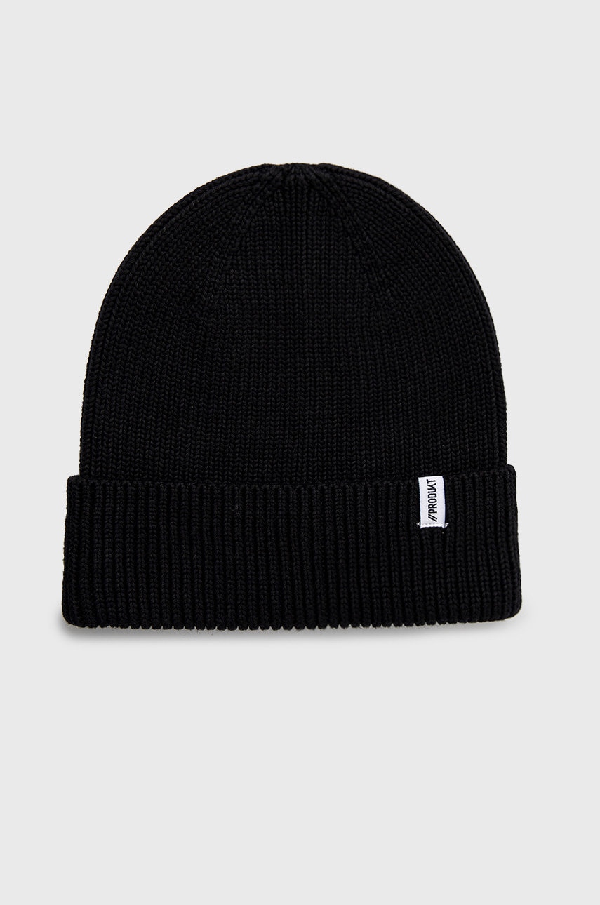 Produkt by jack & jones caciula din bumbac culoarea negru, bumbac, din tricot gros