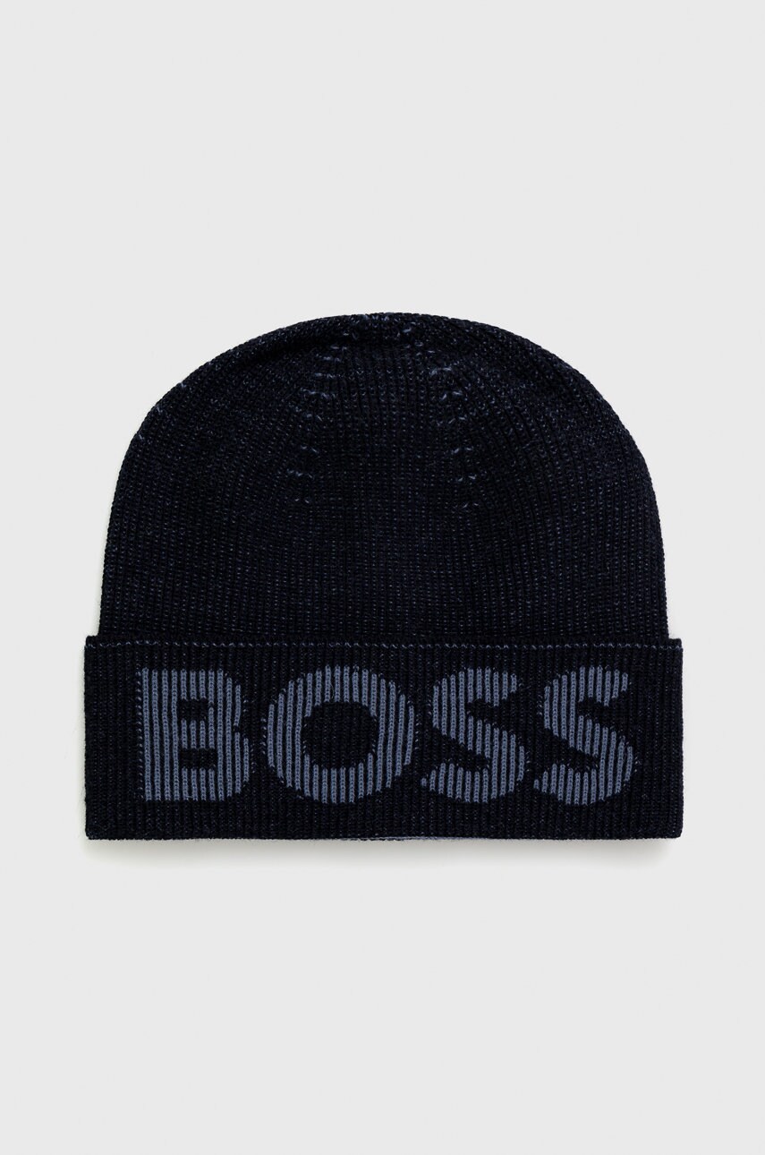 Boss caciula din amestec de lana culoarea albastru marin,