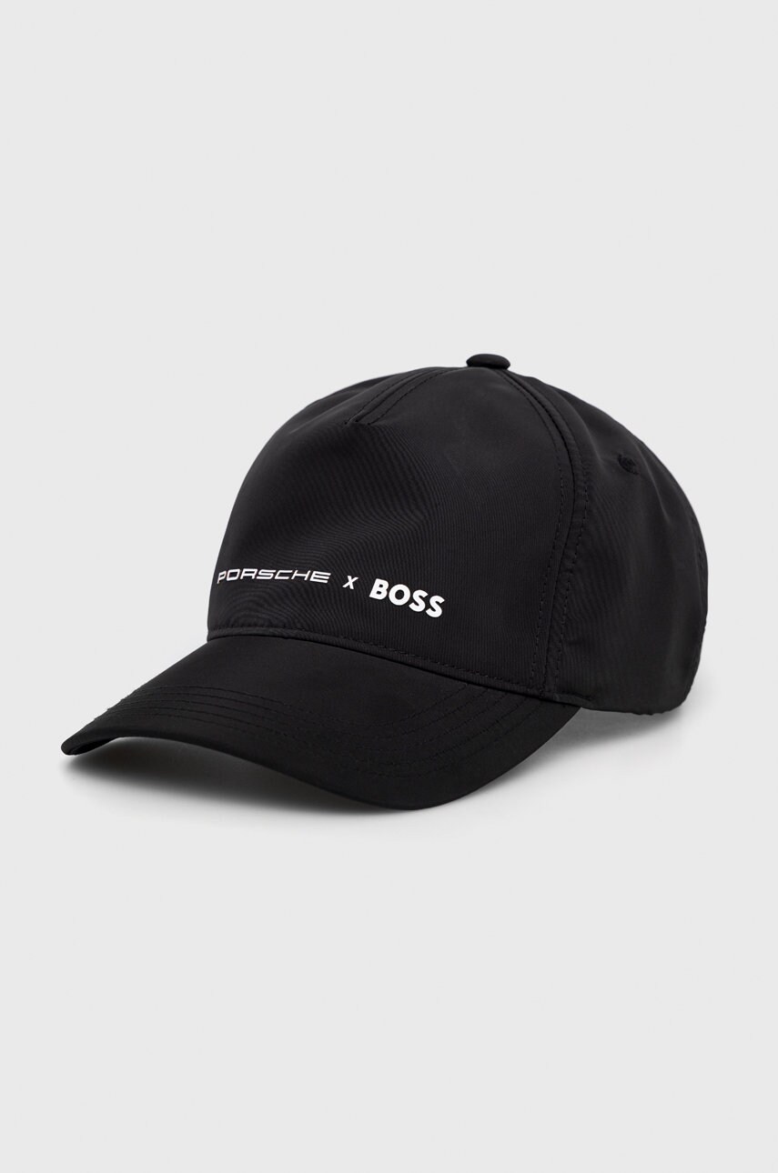 Boss sapca culoarea negru, cu imprimeu