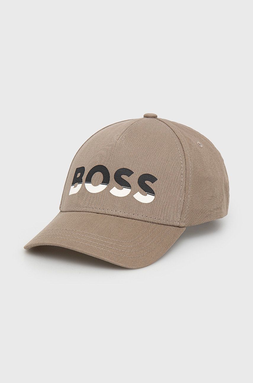 BOSS șapcă de baseball din bumbac Boss Athleisure culoarea verde, cu imprimeu