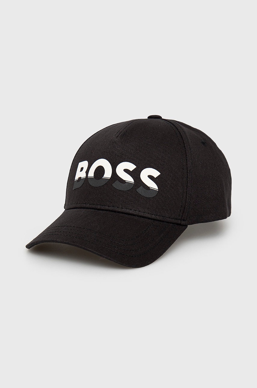Boss șapcă de baseball din bumbac boss athleisure culoarea negru, cu imprimeu