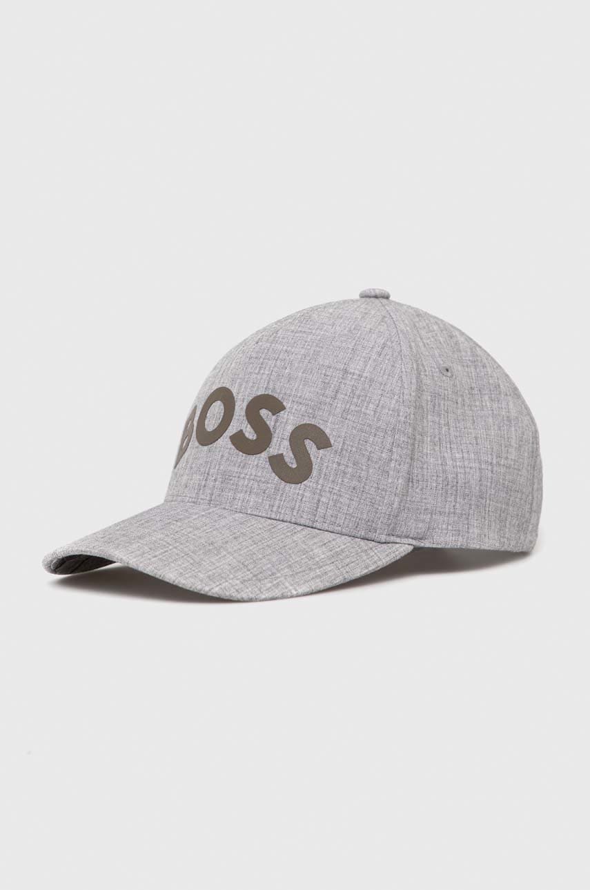 Boss sapca boss athleisure culoarea gri, cu imprimeu