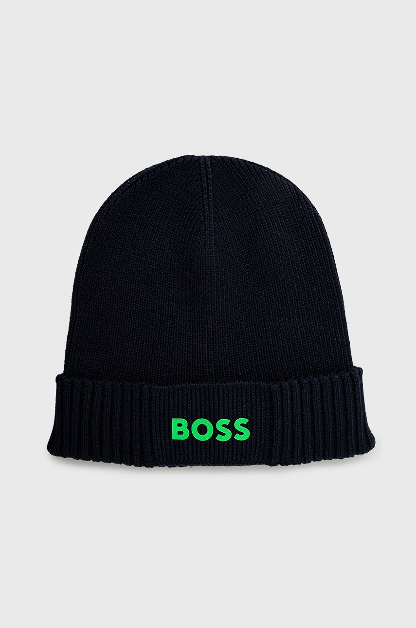 BOSS caciula din amestec de lana Boss Athleisure culoarea albastru marin,