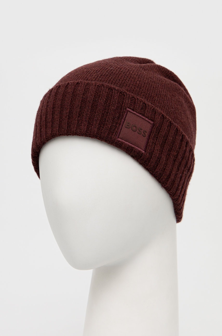 

Шапка с примесью шерсти BOSS Boss Casual цвет розовый из тонкого трикотажа
