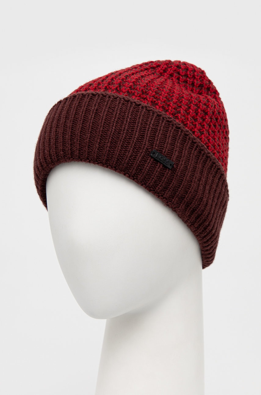 

Шапка з домішкою вовни BOSS Boss Casual колір червоний