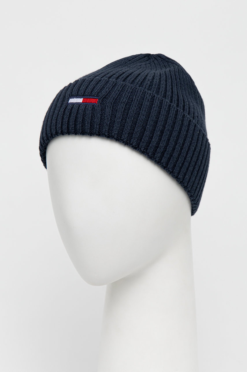 

Шапка Tommy Jeans колір синій з тонкого трикотажу