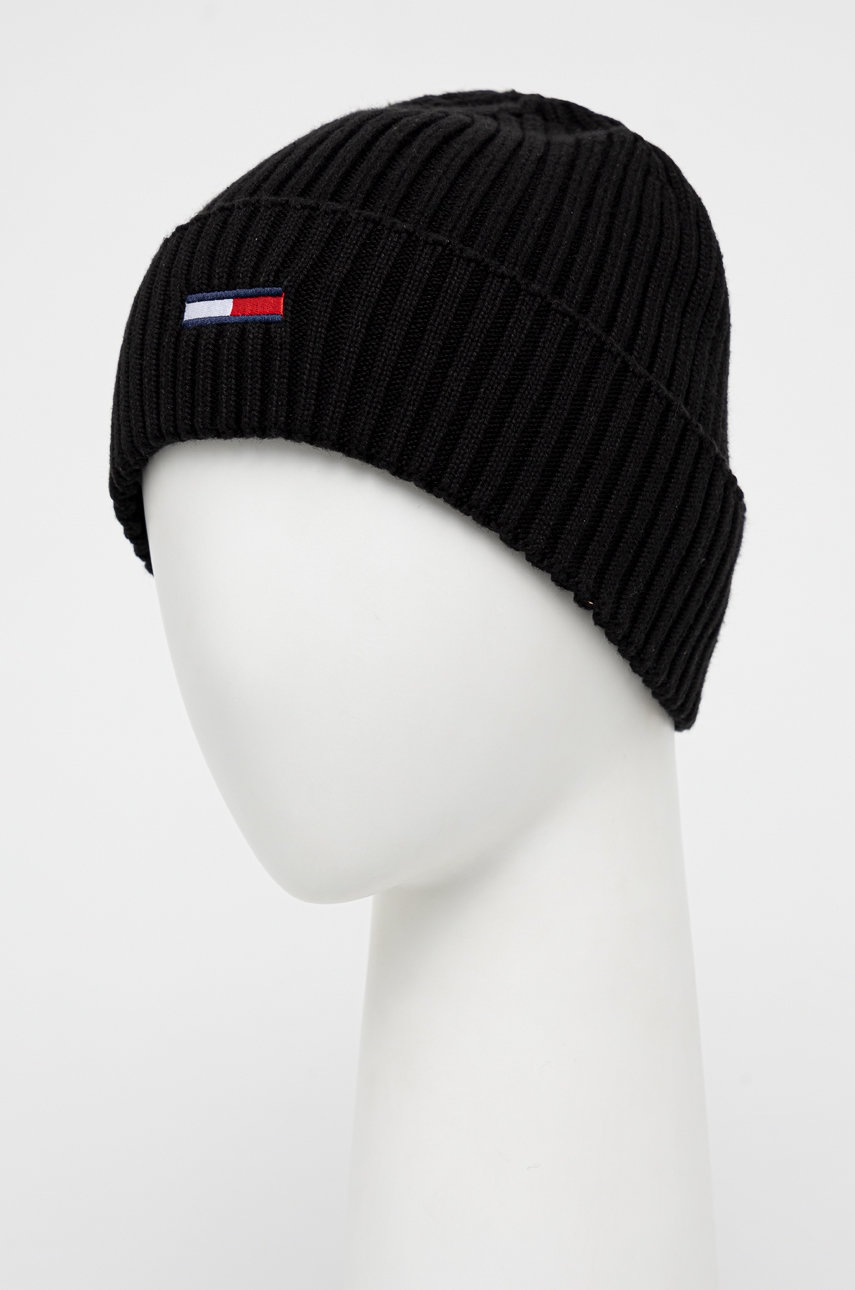 

Шапка Tommy Jeans колір чорний з тонкого трикотажу