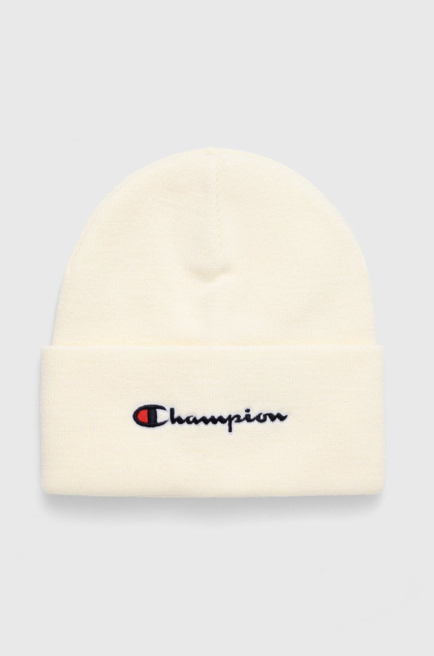 Champion caciula culoarea bej, din tricot gros