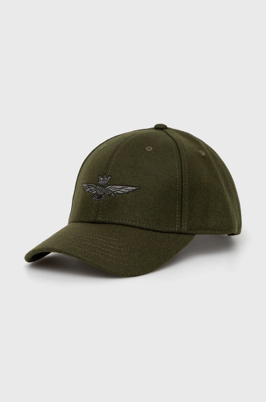 Aeronautica militare șapcă de lana culoarea verde, cu imprimeu