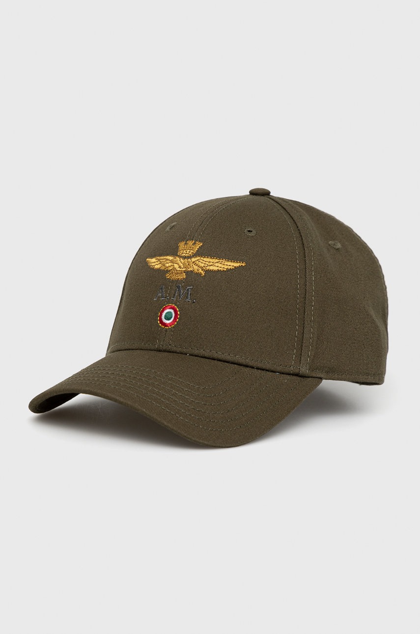 

Памучна шапка Aeronautica Militare в зелено с апликация, Зелен