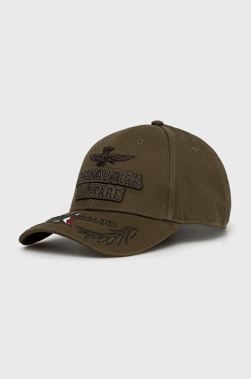 Aeronautica militare șapcă de baseball din bumbac culoarea verde, cu imprimeu