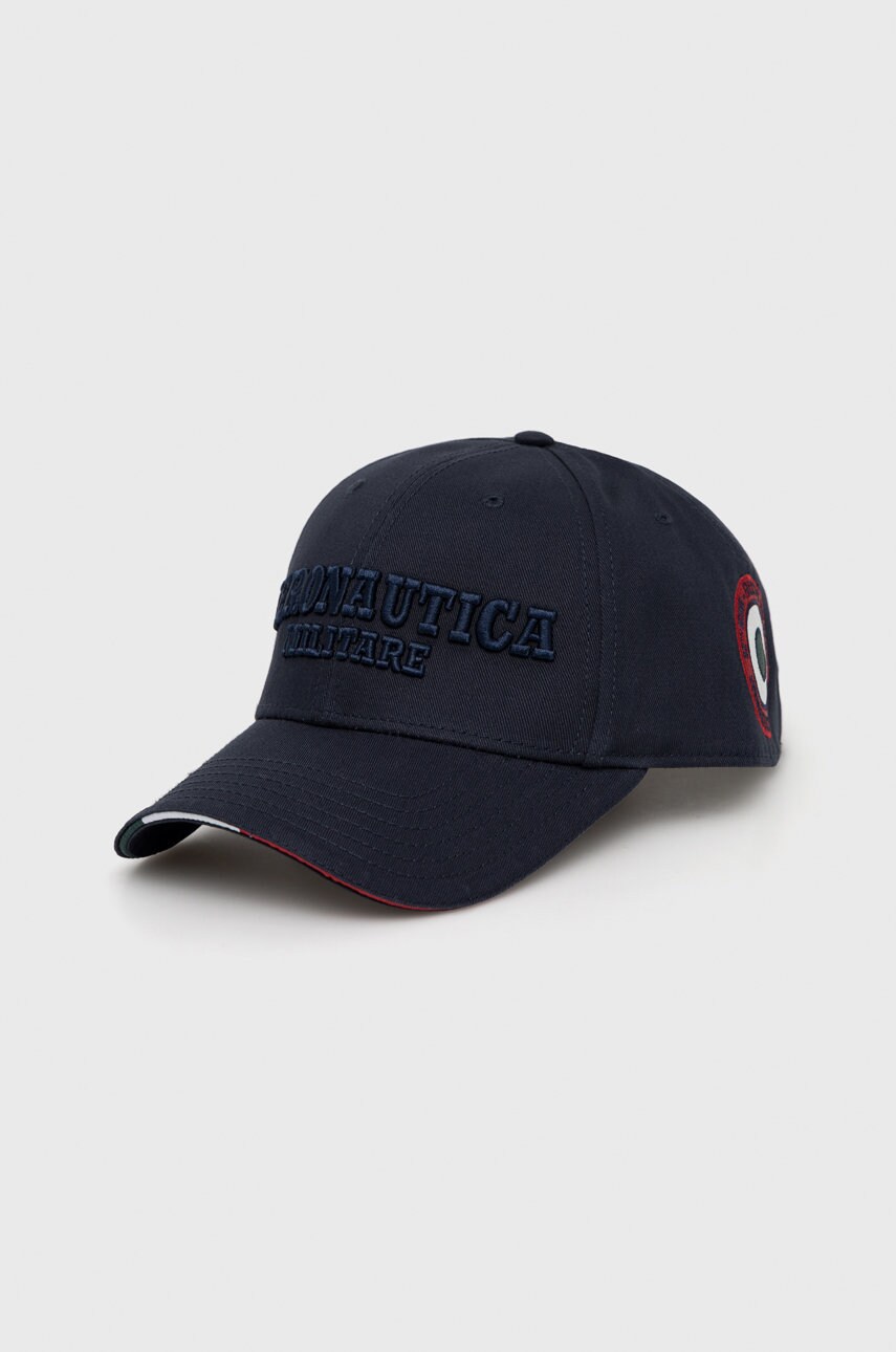 Aeronautica militare șapcă de baseball din bumbac culoarea albastru marin, cu imprimeu