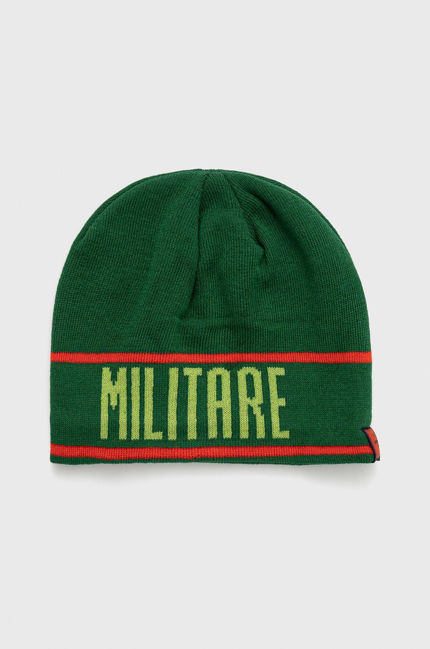 Aeronautica Militare czapka kolor zielony z cienkiej dzianiny