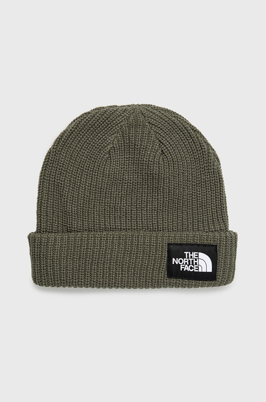 The north face caciula culoarea verde, din tricot gros