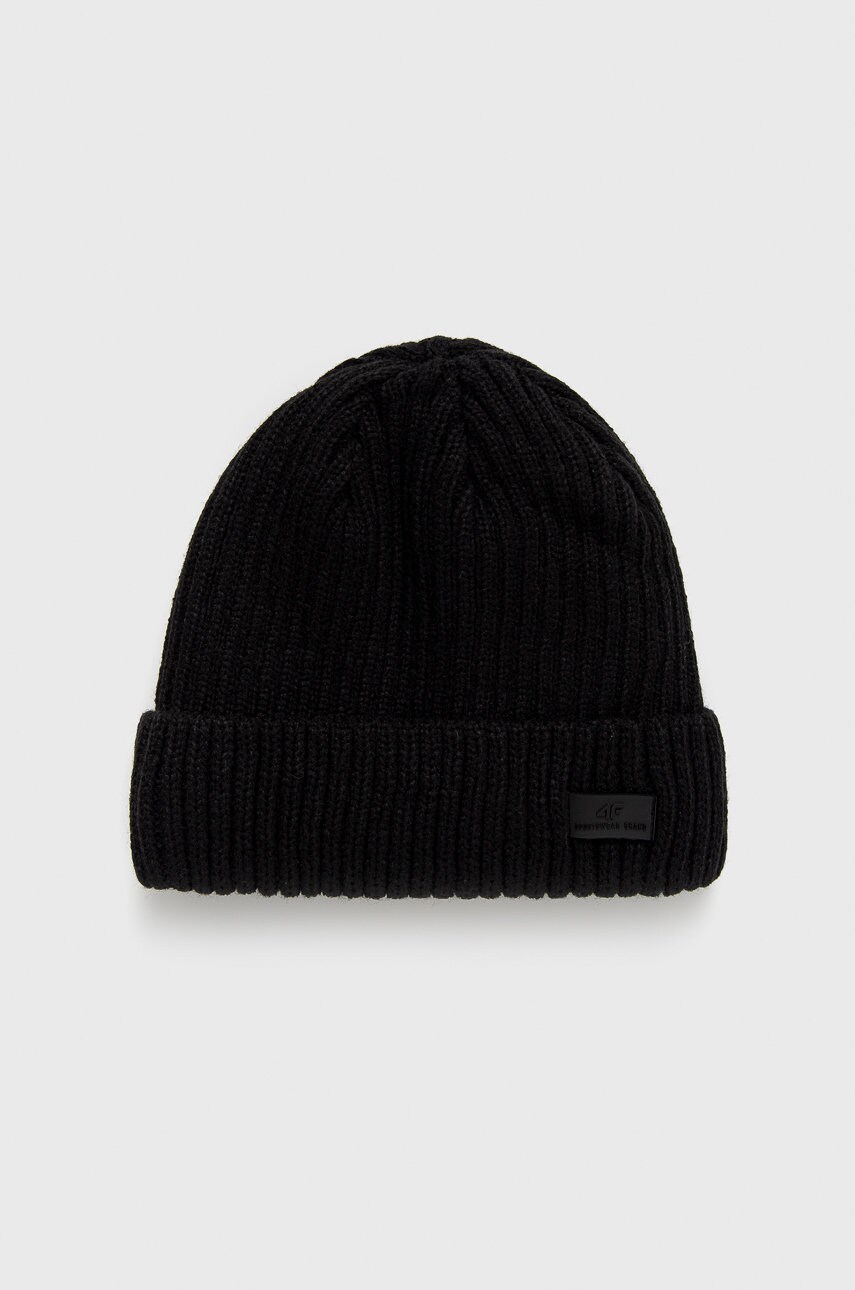 4f caciula culoarea negru, din tricot gros