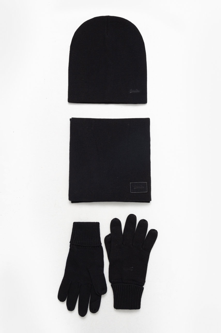 Superdry set din bumbac culoarea negru