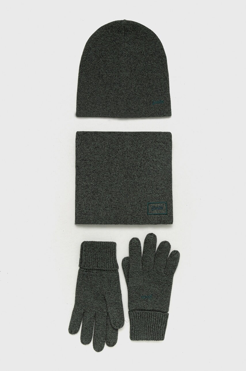 Superdry set din bumbac culoarea verde