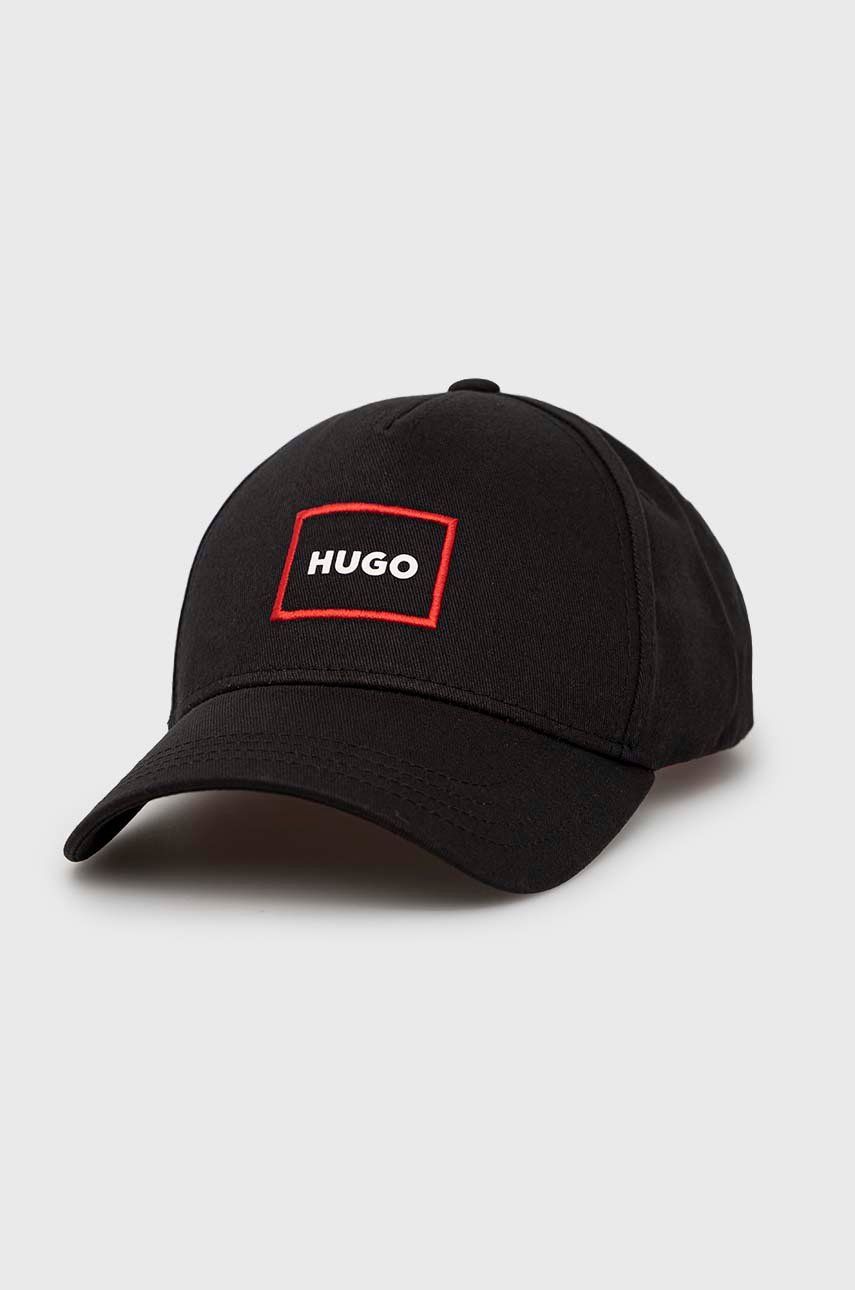 HUGO șapcă de baseball din bumbac culoarea negru, cu imprimeu Accesorii imagine noua