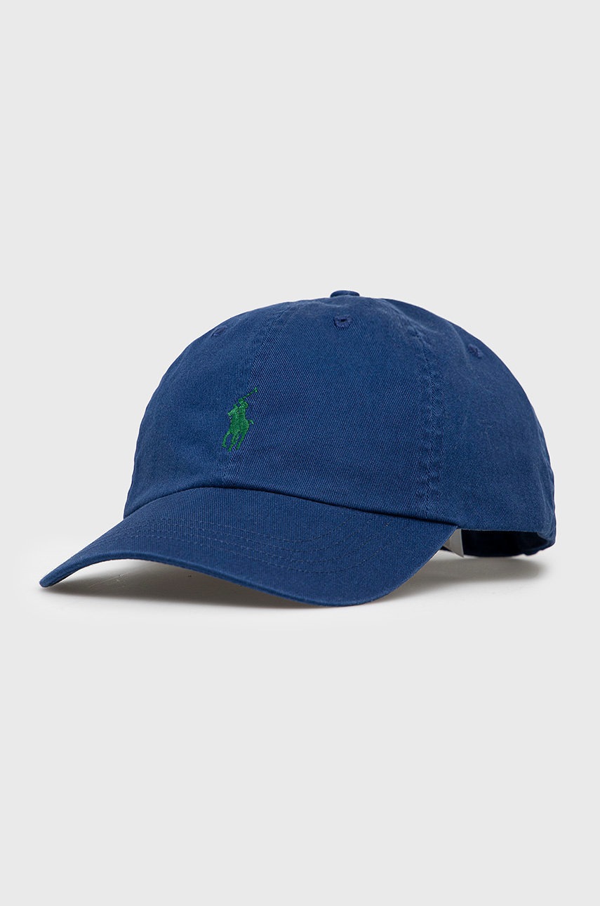 

Памучна шапка с козирка Polo Ralph Lauren в тъмносиньо с апликация, Тъмносин