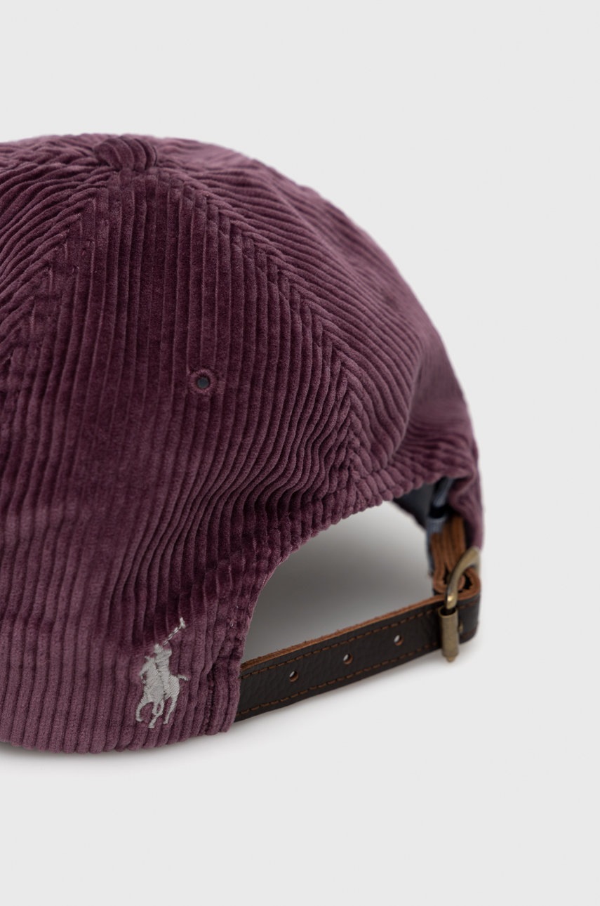 

Бавовняна бейсболка Polo Ralph Lauren колір фіолетовий однотонна