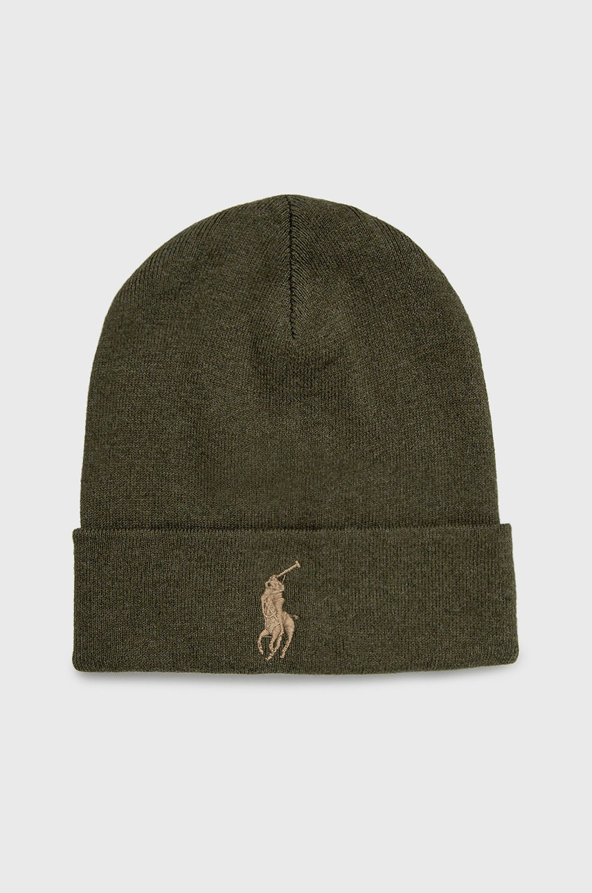 

Хлопковая шапка Polo Ralph Lauren цвет зелёный хлопковая