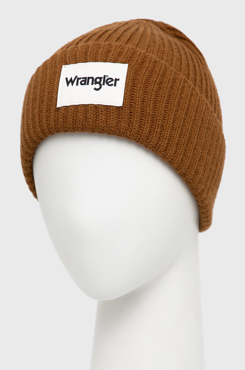 

Шапка Wrangler цвет коричневый из толстого трикотажа