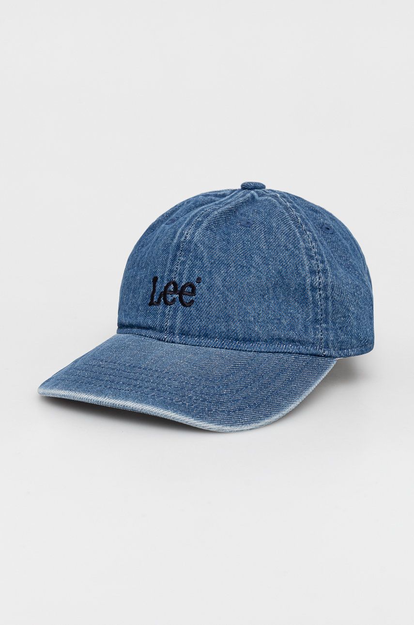 Lee czapka jeansowa kolor granatowy gładka