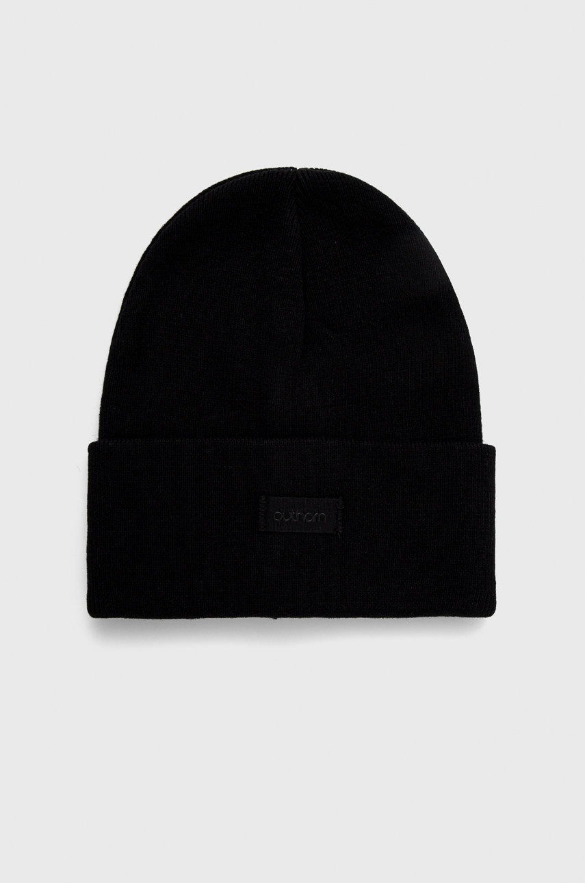 Outhorn caciula din bumbac culoarea negru, bumbac, din tricot gros