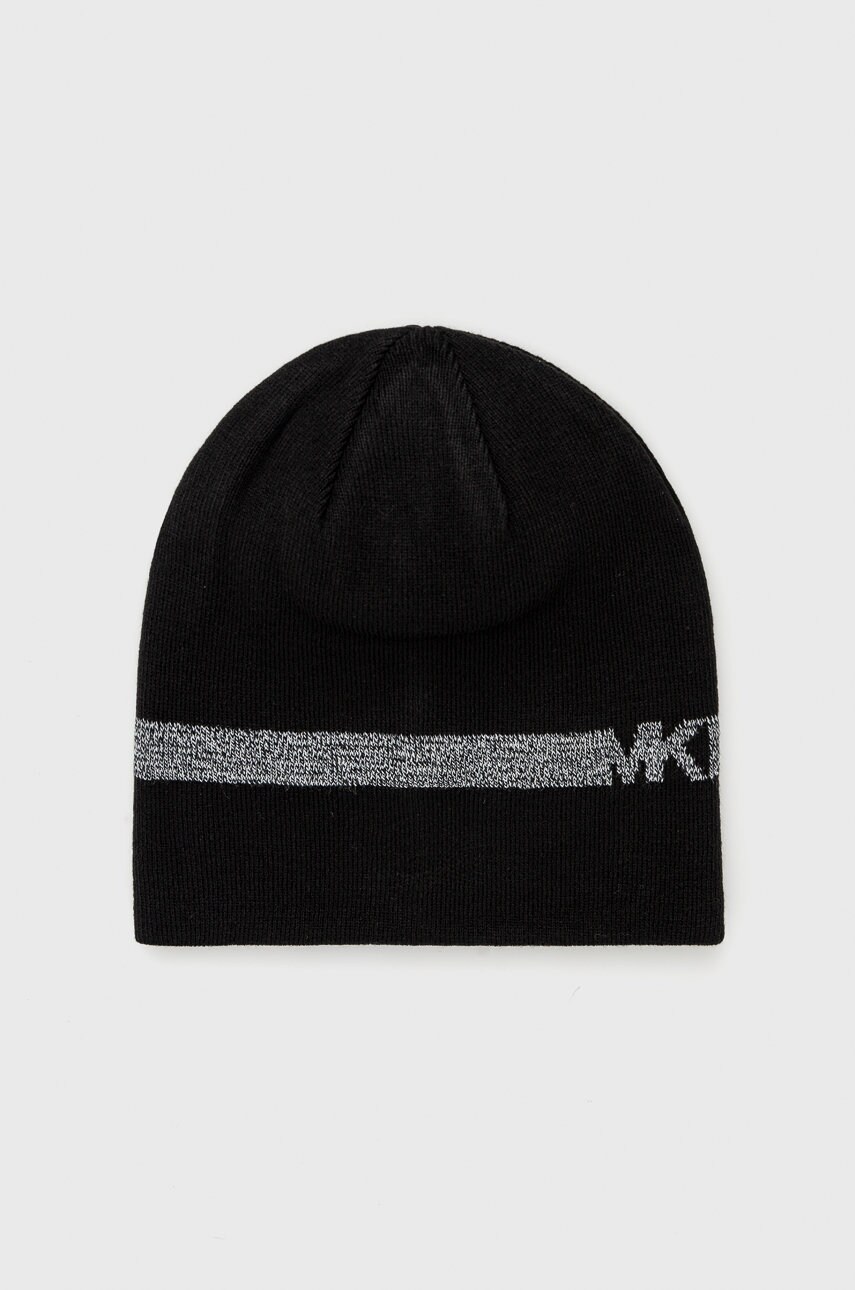 Michael kors beanie cu doua fete culoarea negru, din tricot gros