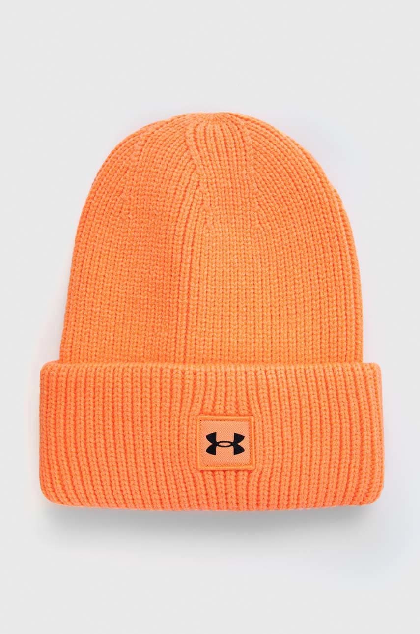 Under Armour caciula culoarea portocaliu, din tricot gros