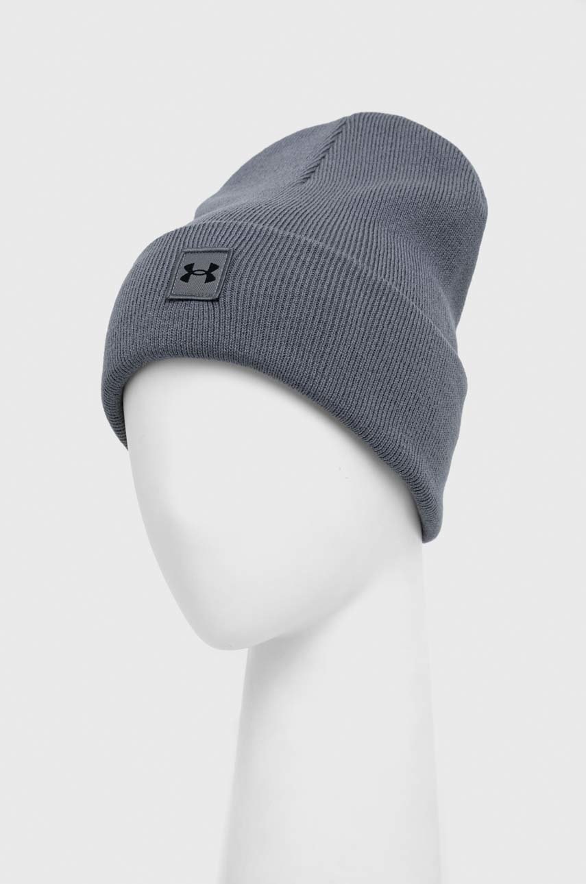 

Шапка Under Armour колір сірий з товстого трикотажу