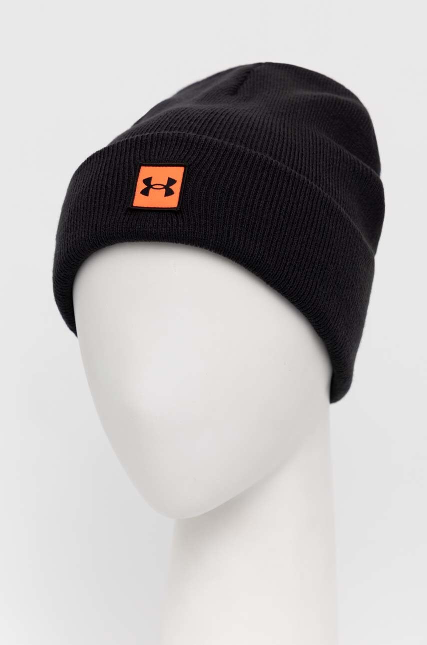 

Шапка Under Armour колір чорний з товстого трикотажу