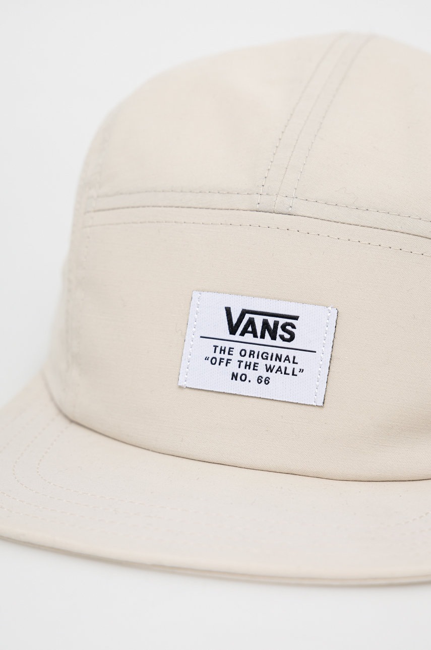 

Шапка Vans колір бежевий однотонна
