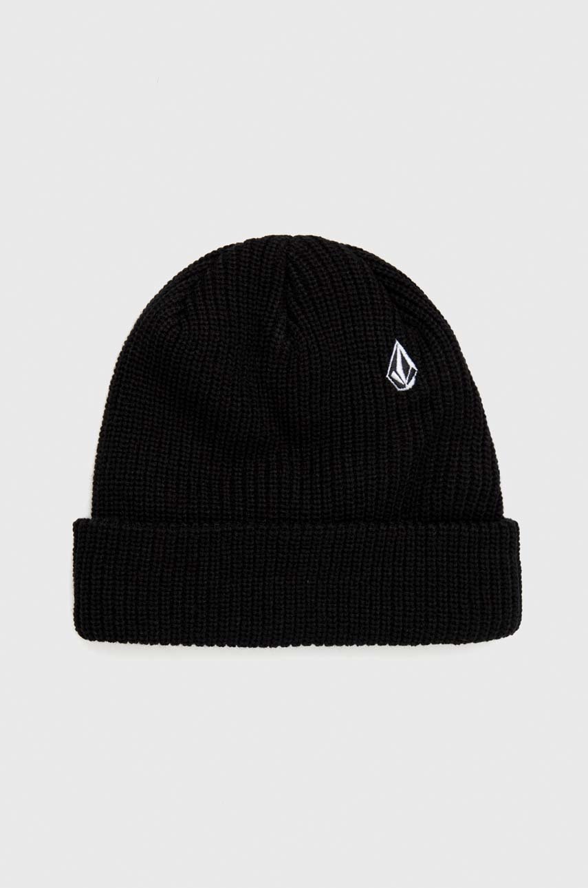

Шапка Volcom в черно с фина плетка, Черен