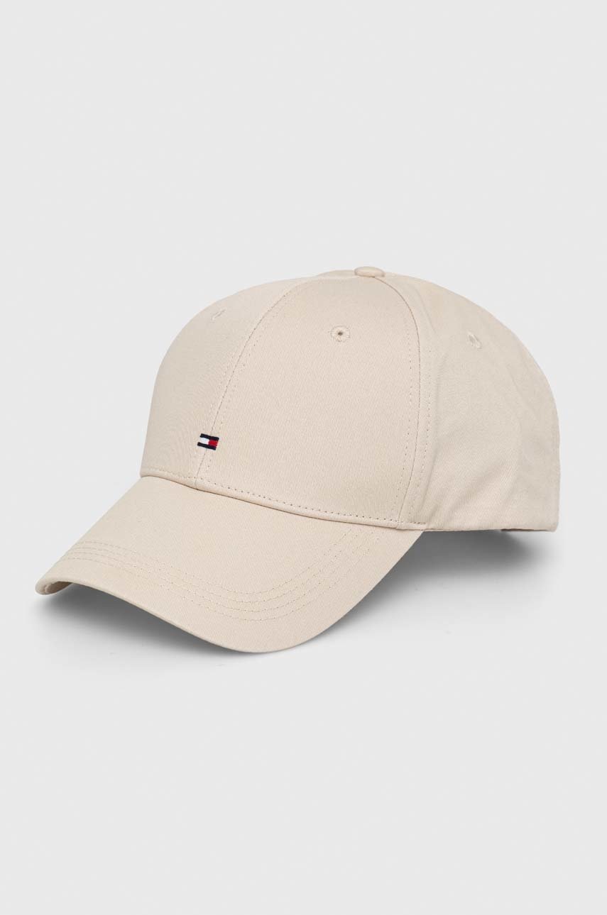 

Памучна шапка с козирка Tommy Hilfiger в бежово с изчистен дизайн, Бежов