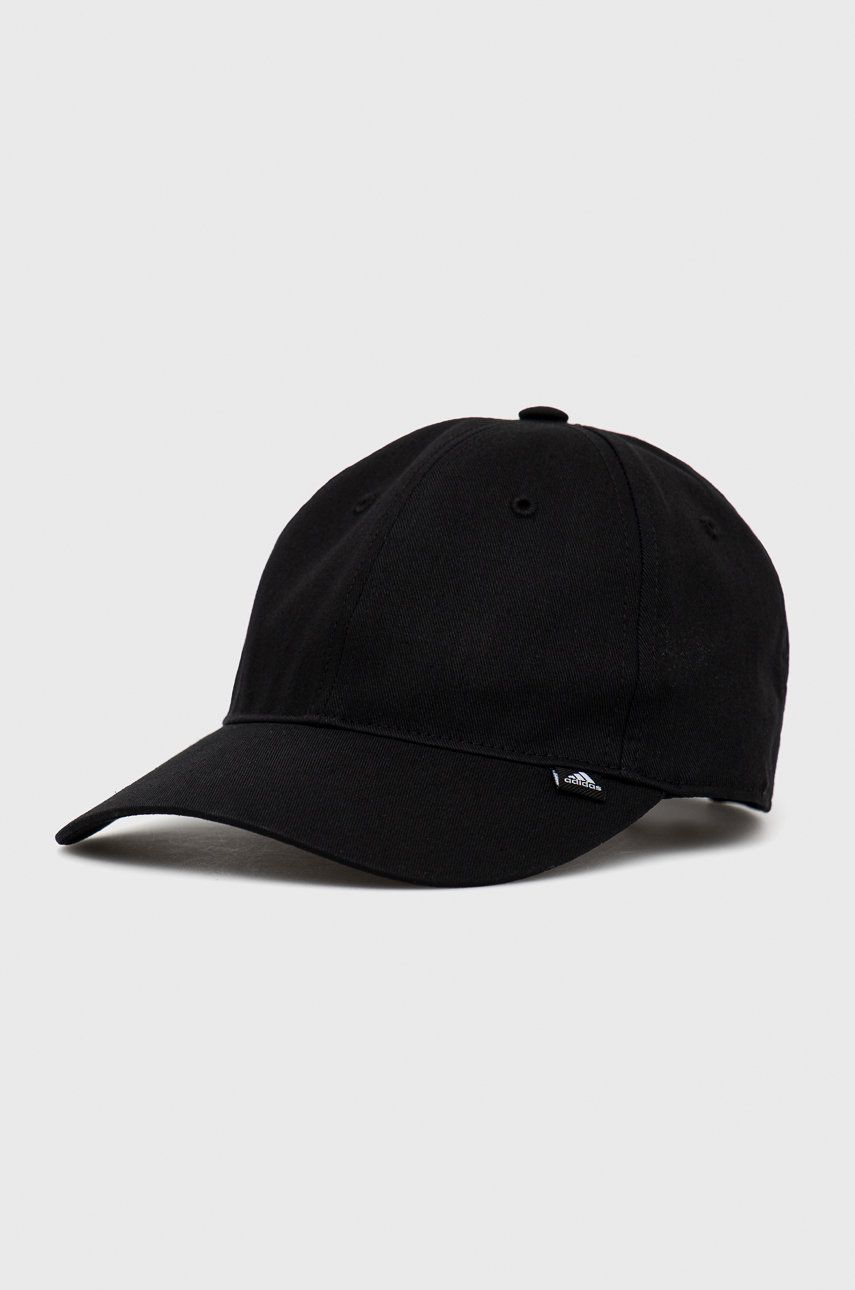 adidas czapka bawełniana kolor czarny z nadrukiem