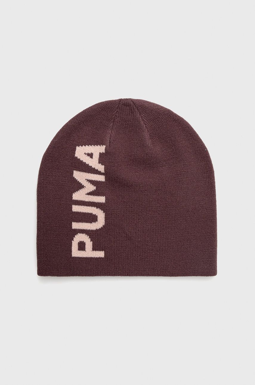 Čepice Puma fialová barva, z tenké pleteniny - fialová -  94% Akryl