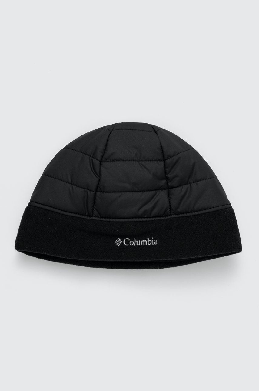Columbia czapka Powder Lite kolor czarny z grubej dzianiny