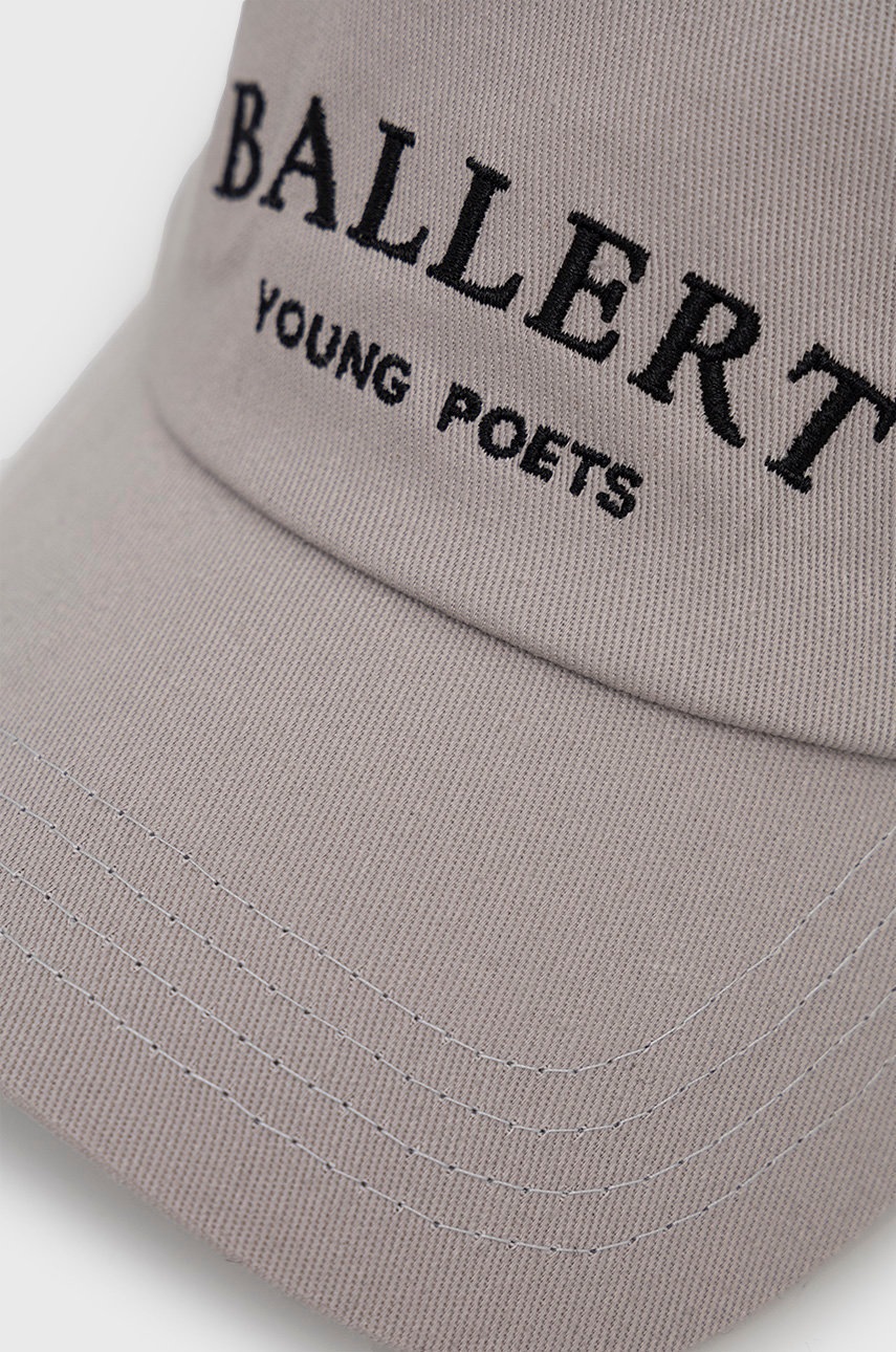 

Хлопковая кепка Young Poets Society цвет серый с аппликацией