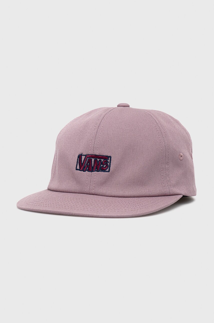 Vans șapcă din bumbac culoarea violet, cu imprimeu