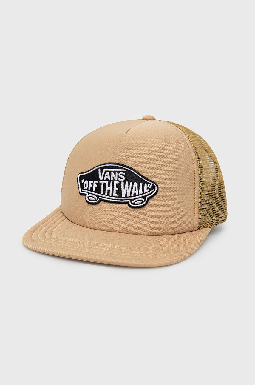 

Шапка Vans в кафяво с апликация, Кафяв